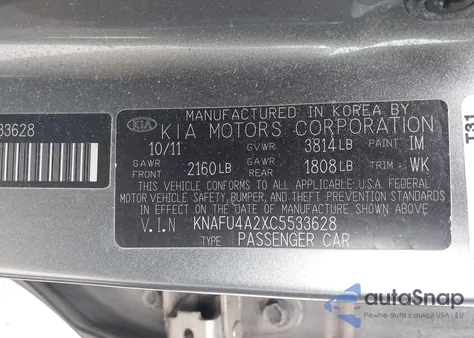 2012 Kia Forte Ex from USA, damaged, VIN KNAFU4A2XC5533628